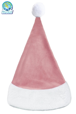CAPPELLO NATALIZIO LUSSO IN VELLUTO ROSA